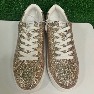 J. Crew Gold Glitter Sneakers
